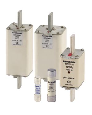 Fusibles fotovoltaicos – 1A hasta 600A – 1500Vdc Socomec